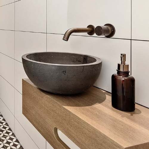 Basalt Black Bathroom Lavatory Basin