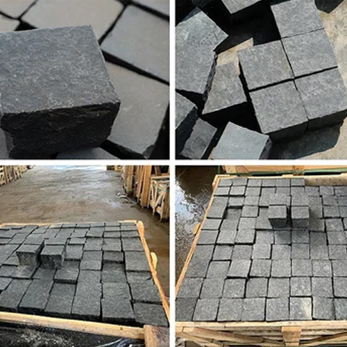 exterior garden basalt cobblestone walkway stones