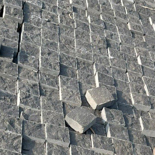 black stone cobblestone paver