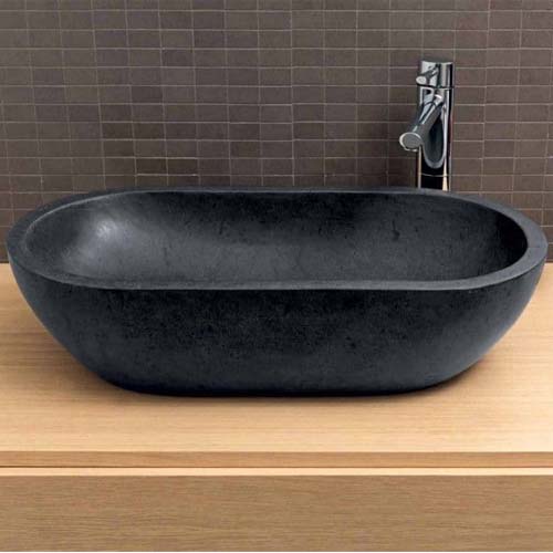 Honed Basalt Oval Stone Basin