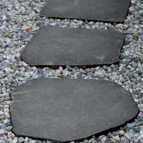 Flamed Basalt Black Stepping Stone Building Project