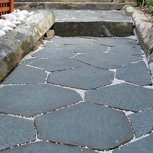 Flamed Basalt Hex Pavers Project