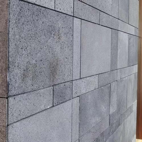 Hainan Basalt Black with Volcanic Holes Honed Wall Cladding Tiles
