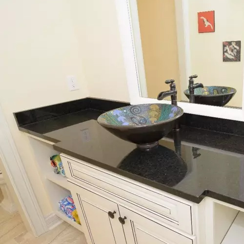 Natural Stone Black Granite Countertop For Kitchen Island Custom Vanity Top Manufacturer