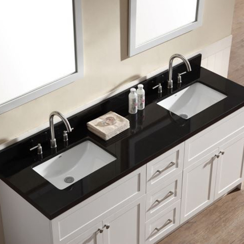 Durable Black Granite Countertop Easy Maintenance Polished Surface For Villa Project