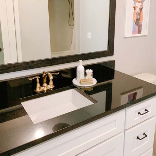 Black granite bathroom countertop ideas