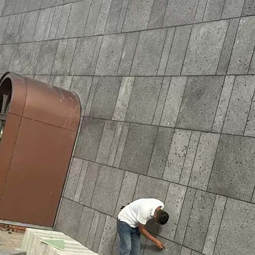 black lava stone wall cladding for exterior