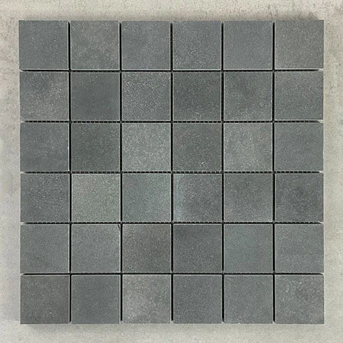 Honed basalt stone square mosaic tiles
