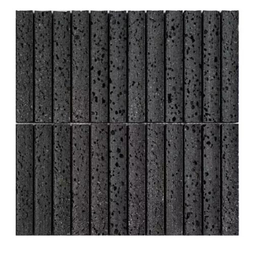black volcanic stone mosaic tiles