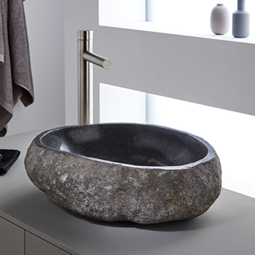 Handmade volcanic basalt wash basin for luxury bathroom